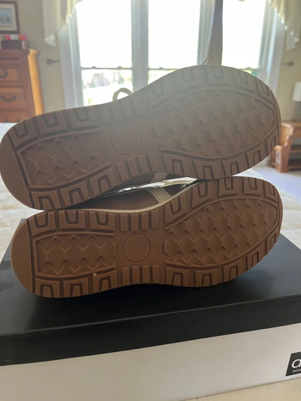 Dolce Vita Women's Tan and Cream Lace-Up Sneakers - Picture 4 of 5